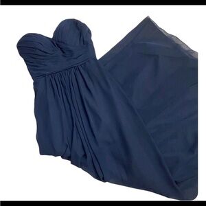 Bill levkoff Elegant Navy Blue Strapless Dress